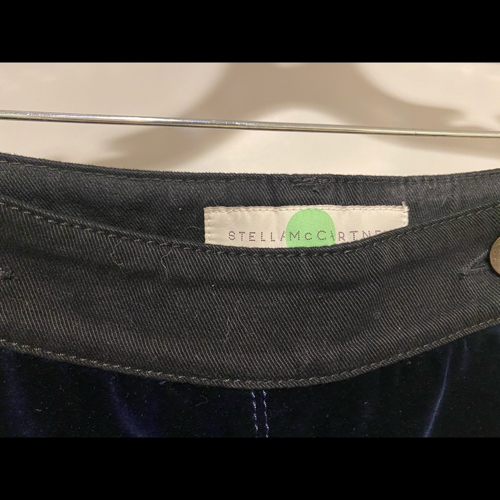 Designer navy velvet front jeans